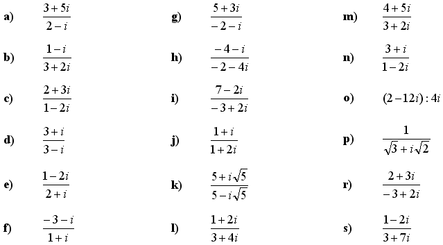 Komplexní čísla - Příklad 4 - Zadání